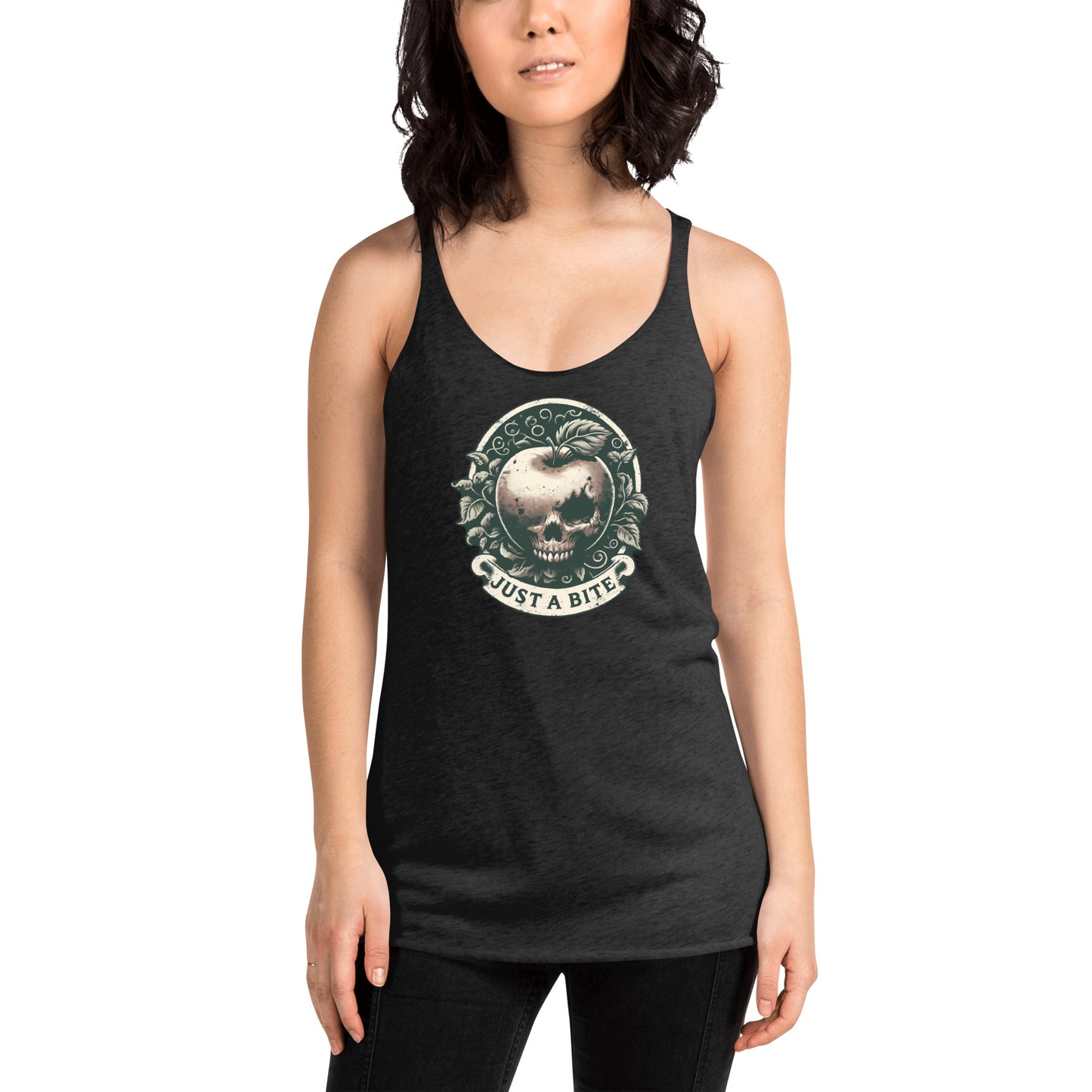 Snow White Poison Apple Black Racerback Tank Top for Women